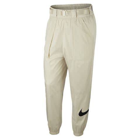 Nike Women's Sportswear Woven Swoosh Pants Fossil/ Black CJ3776 238 Size Medium