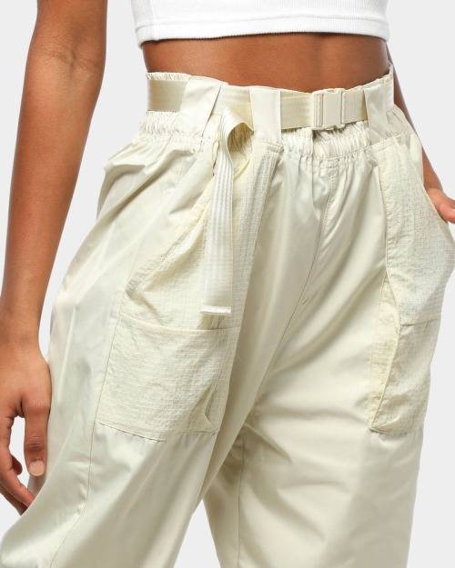 Nike Women's Sportswear Woven Swoosh Pants Fossil/ Black CJ3776 238 Size Medium