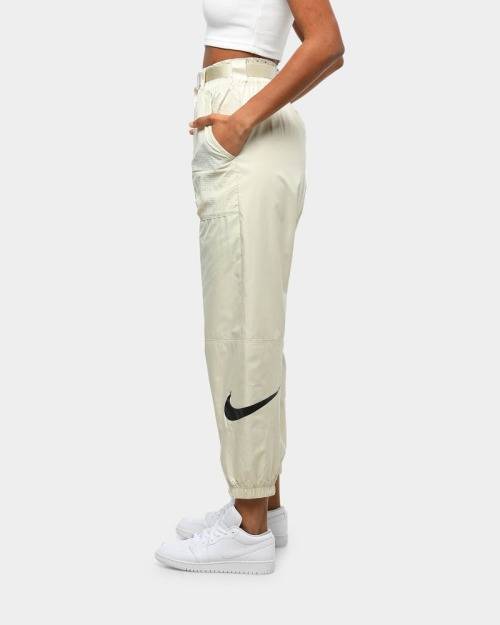 Nike Women's Sportswear Woven Swoosh Pants Fossil/ Black CJ3776 238 Size Medium