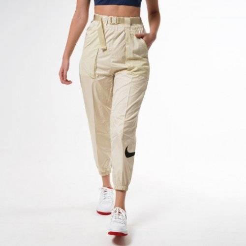 Nike Women's Sportswear Woven Swoosh Pants Fossil/ Black CJ3776 238 Size Medium