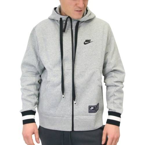 Nike AIR Men's Sportswear Full ZIP Hoodie Fleece Grey (LOOSE FIT) CN9117 063 Size Large