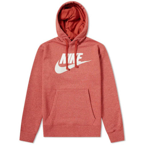 Nike Heritage Logo Pullover Hoodie Firewood Orange CN8752 895 Size Small