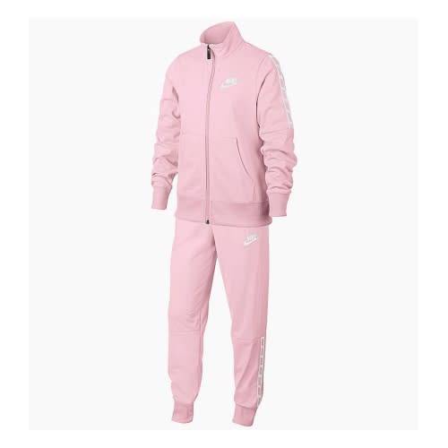 Nike GIRL's Sportswear Full Track Suit PINK/ White CJ4364 663 Size Medium