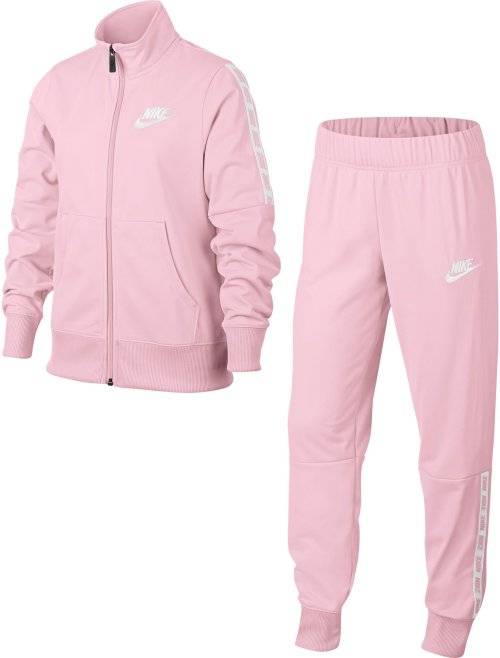 Nike GIRL's Sportswear Full Track Suit PINK/ White CJ4364 663 Size Medium