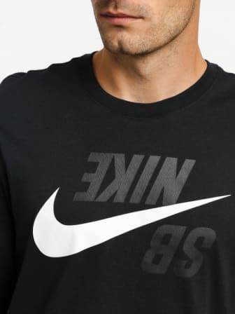 Nike Men's SB Backwards Black Long Sleeve T-Shirt CI7572 010 Size Medium