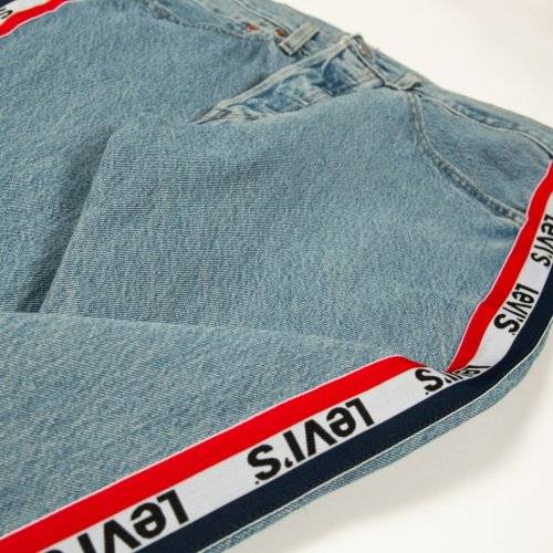 LEVI'S Men's Jeans 501 PREMIUM Slim Taper Sports Stripe Light Stone 59439-0000 Size 32 x 34