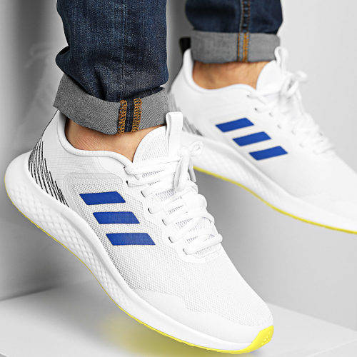 adidas Men's Running FLUIDSTREET  WHITE/ ROYAL BLUE / ACID YELLOW FY8459 Size UK 11 (SA 11)
