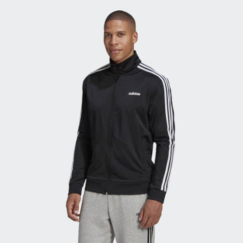 adidas Men's ESSENTIALS 3STRIPE TRACK TOP Black EV5887 Size Large