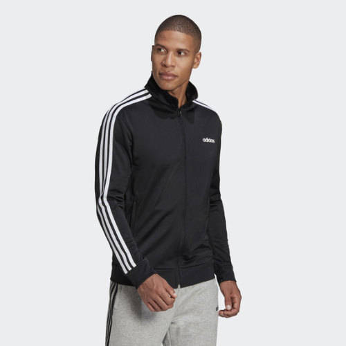 adidas Men's ESSENTIALS 3STRIPE TRACK TOP Black EV5887 Size Large