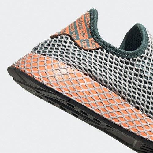 adidas Men's DEERUPT RUNNER Green/ Orange EG5360 Size UK 9 (SA 9)