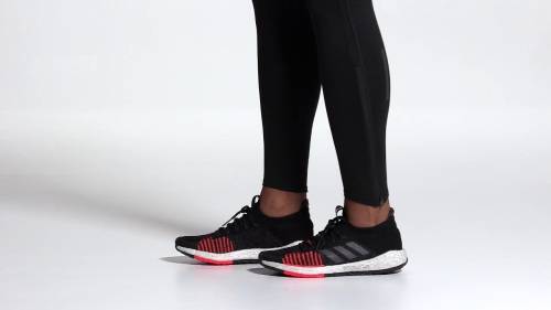 adidas Women's PulseBOOST HD Core Black / Grey Five / Solar Red EE4030 Size UK 5 (SA 5)