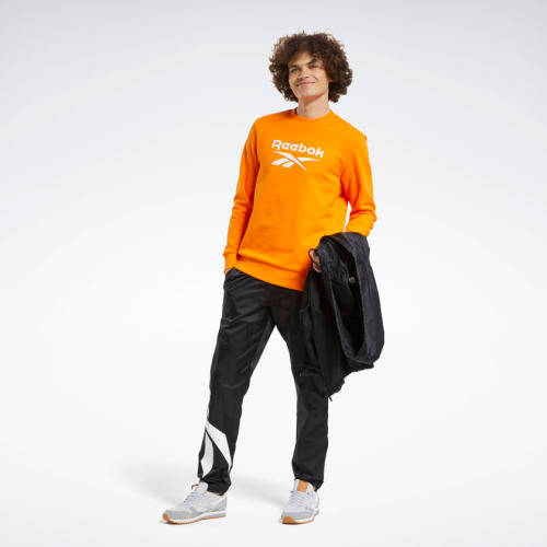 Reebok Men's Classics Vector Crew Sweatshirt High Vis Orange FT7315 Size Large