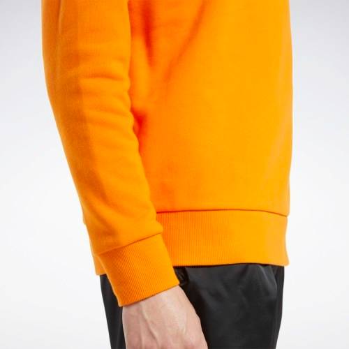 Reebok Men's Classics Vector Crew Sweatshirt High Vis Orange FT7315 Size Large