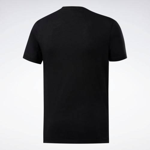 Reebok Men's Graphic Series Reebok Stacked Tee Black/ Silver FS6106 Size Medium