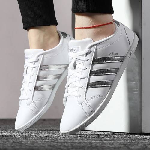 adidas Women`s VS CONEO QT White / Matte Silver DB0135 Size UK 9.5 (SA 9.5)