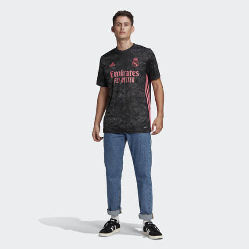 adidas Men's REAL MADRID 20/21 THIRD JERSEY Black GE0933 Size Large