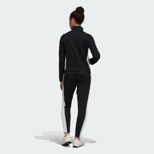 adidas Women`s TEAM SPORTS 2 PIECE TRACK SUIT Black FI6696 Size Medium