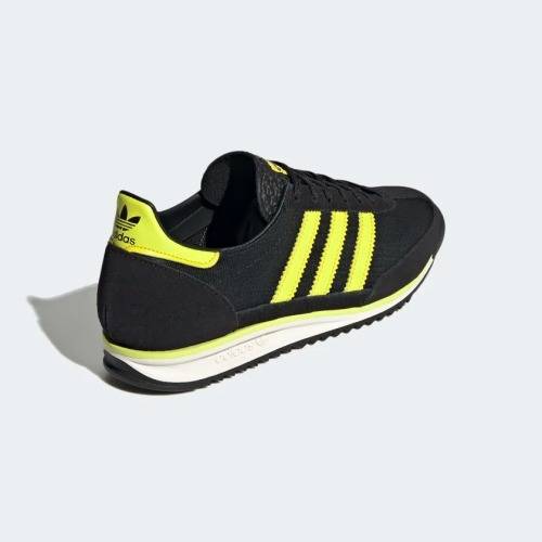 adidas Men`s SL 72 Core Black / Acid Yellow / Off White FX6672 Size UK 10 (SA 10)