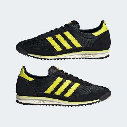 adidas Men`s SL 72 Core Black / Acid Yellow / Off White FX6672 Size UK 10 (SA 10)