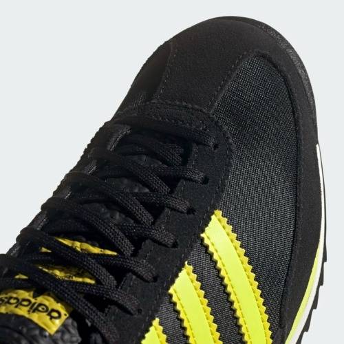 adidas Men`s SL 72 Core Black / Acid Yellow / Off White FX6672 Size UK 10 (SA 10)