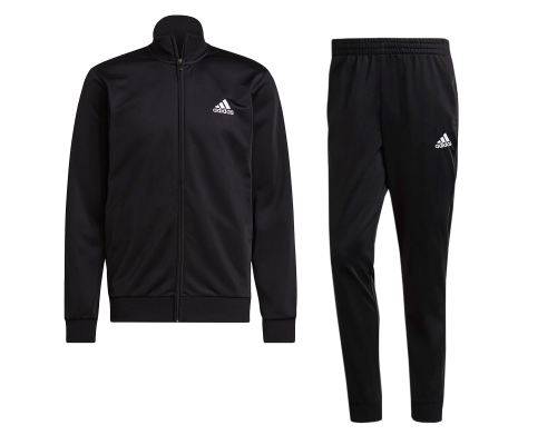 adidas Men`s PRIMEGREEN ESSENTIALS SMALL LOGO 2 PC TRACK SUIT Black/White GK9656 Size Large