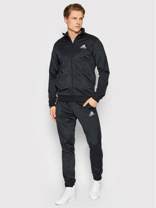 adidas Men`s PRIMEGREEN ESSENTIALS SMALL LOGO 2 PC TRACK SUIT Black/White GK9656 Size Large