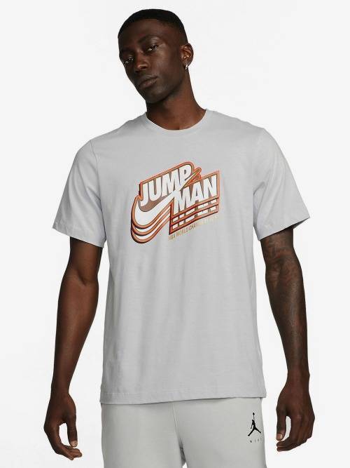 Nike Men`s Jordan Jumpman Graphic Tee Crew Grey Fog DC9773 097 Size Large
