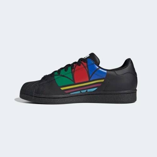 adidas Women`s SUPERSTAR PURE Core Black / Red / Blue FU9518 Size UK 5 (SA 5)