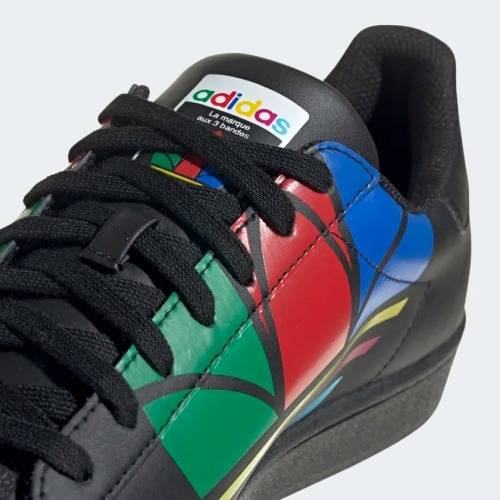 adidas Women`s SUPERSTAR PURE Core Black / Red / Blue FU9518 Size UK 5 (SA 5)