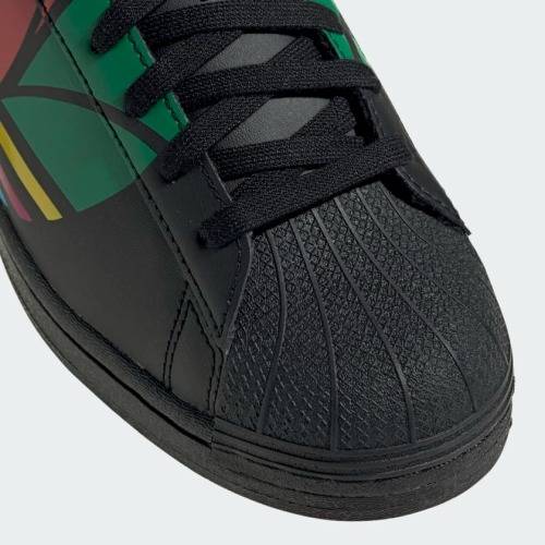 adidas Women`s SUPERSTAR PURE Core Black / Red / Blue FU9518 Size UK 5 (SA 5)