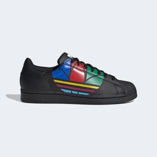 adidas Women`s SUPERSTAR PURE Core Black / Red / Blue FU9518 Size UK 5 (SA 5)