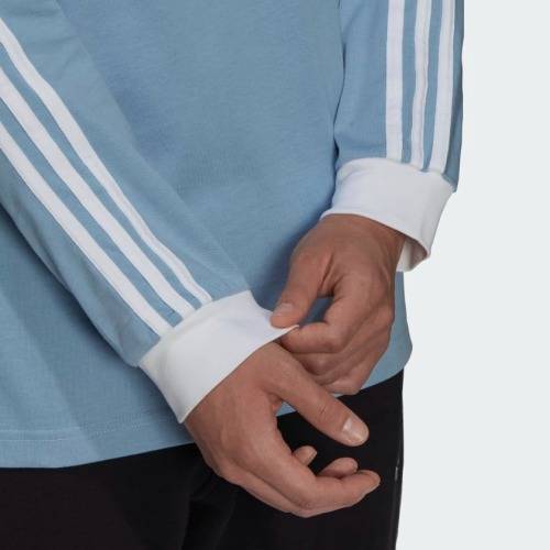 adidas Men`s ADICOLOR CLASSICS 3-STRIPES LONG SLEEVE TEE Magic Grey GA2355 Size Medium