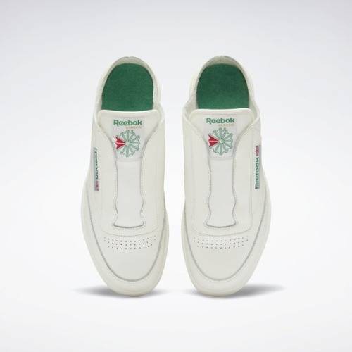 Reebok Men`s Club C Laceless Mule Shoes H01587 Chalk / Gen Green Size UK 9 (SA 9)