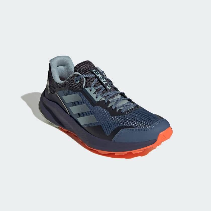 adidas TERREX Men`s TRAILRIDER TRAIL Wonder Steel / Grey / Impact Orange GW5535 Size UK 10 (SA 10)