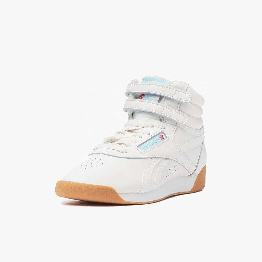 Reebok Women`s Freestyle Hi Chalk Digital Blue/ Gum GX2789 Size UK 5 (SA 5)