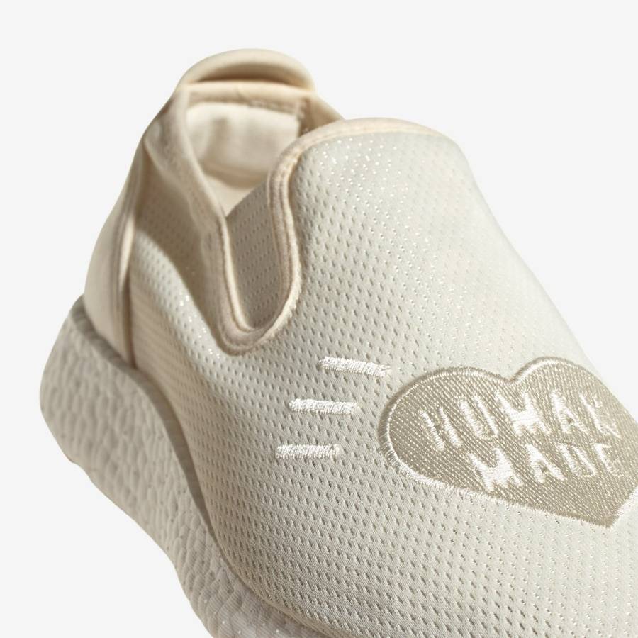 adidas Men`s PURE SLIP-ON HUMAN MADE CREAM WHITE GX5203 Size UK 11 (SA 11)