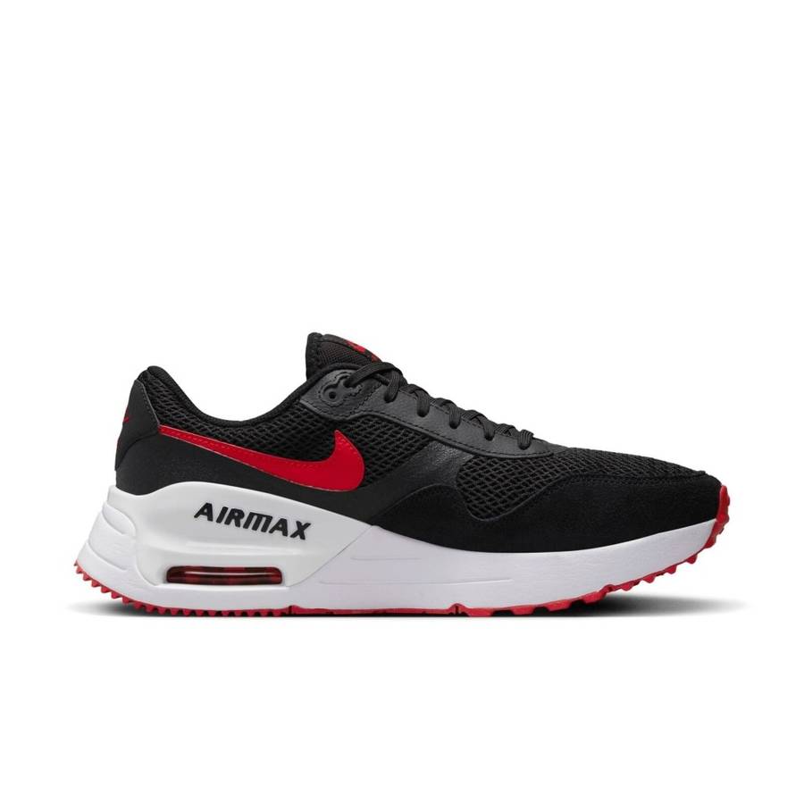 Nike Men`s AIR MAX SYSTM Black/ University Red- White DM9537 005 Size UK 10 (SA 10)