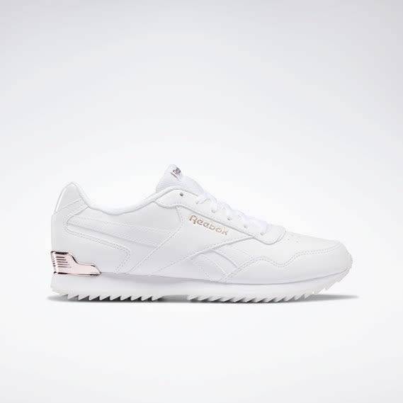 Reebok Women`s Royal Glide Ripple Clip White/Rose Gold/Pearlized DV6703 Size UK 7 (SA 7)