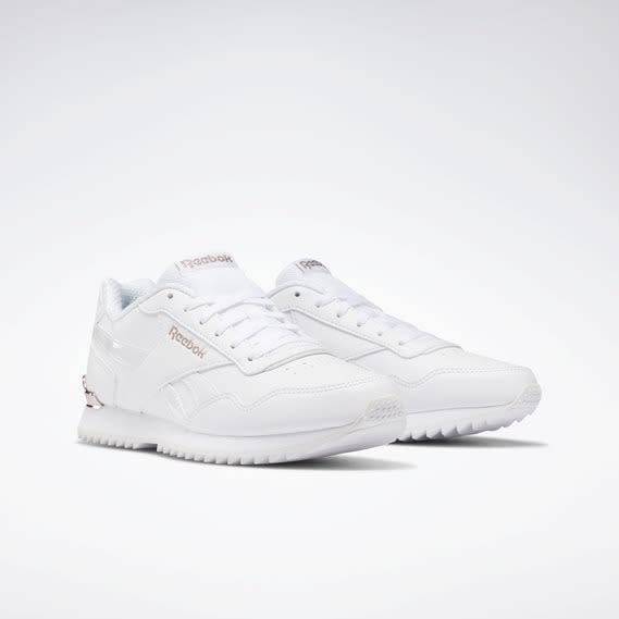 Reebok Women`s Royal Glide Ripple Clip White/Rose Gold/Pearlized DV6703 Size UK 7 (SA 7)