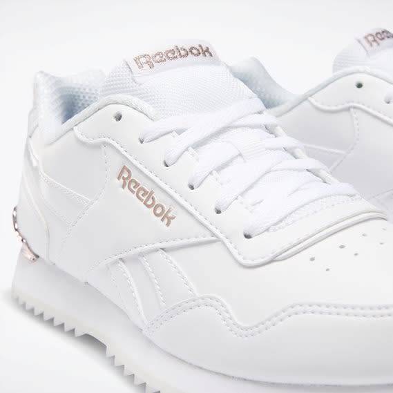 Reebok Women`s Royal Glide Ripple Clip White/Rose Gold/Pearlized DV6703 Size UK 7 (SA 7)