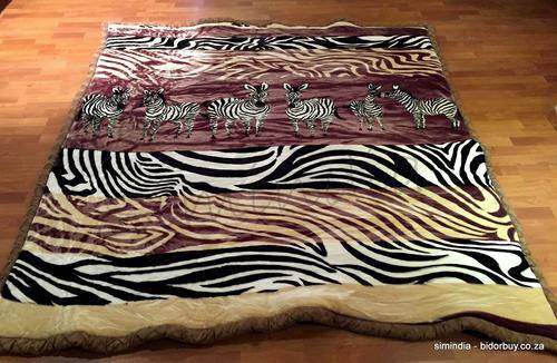 New Arrivals Super Soft Quality Embossed Blanket - Zebra Print - 210 x 210 cm