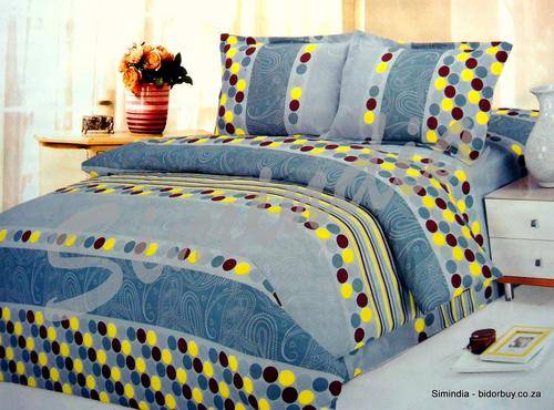 Import  Quality soft cotton blend Seersucker Queen 6 pcs Printed Duvet Cover Set