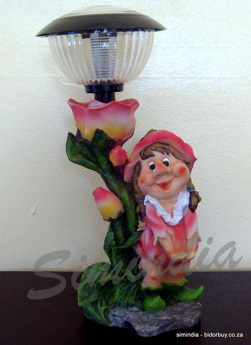 Eco- Friendly Solar Powered Poly resin fairy Gnome Light, Dwarf No Wiring