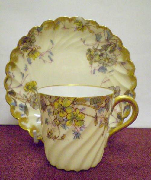 LIMOGES DEMITASSE CUP& SAUCER - HAVILAND & CO  1879-1889
