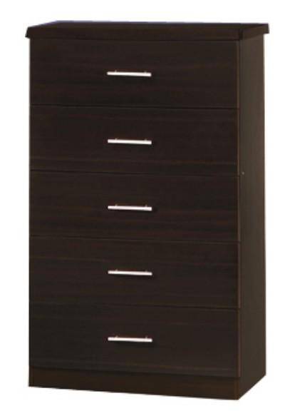 5 DRAW MELAMINE CHEST OF DRAWERS