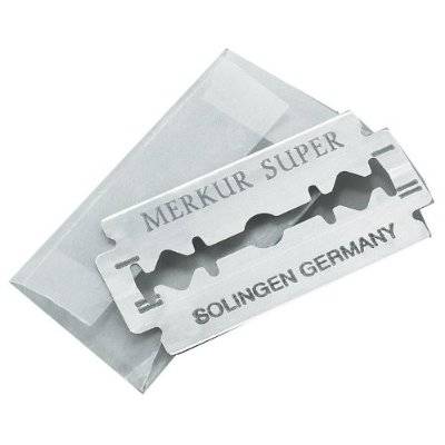 10 Merkur Platinum Double Edge Safety Razor Blades. Select quantity via dropdown menu below!