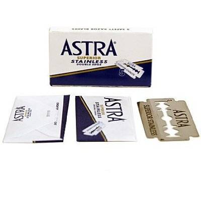 100 Astra Superior Stainless Double Edge Safety Razor Blades. Manufactured by Gillette P&G.
