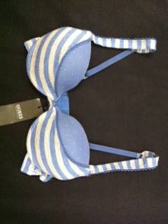 Guess Bra Blue & Grey Stripes size 34D