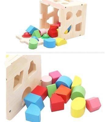 Wooden Cube Puzzle Toy Kids Intelligence Box Learning Educational Game