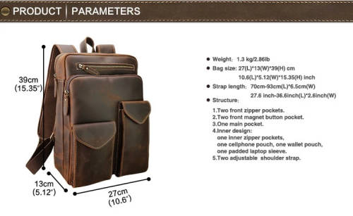 LOCAL STOCK *** Genuine Leather  for BUSINESS *** Laptop Bag Backpack For Man
